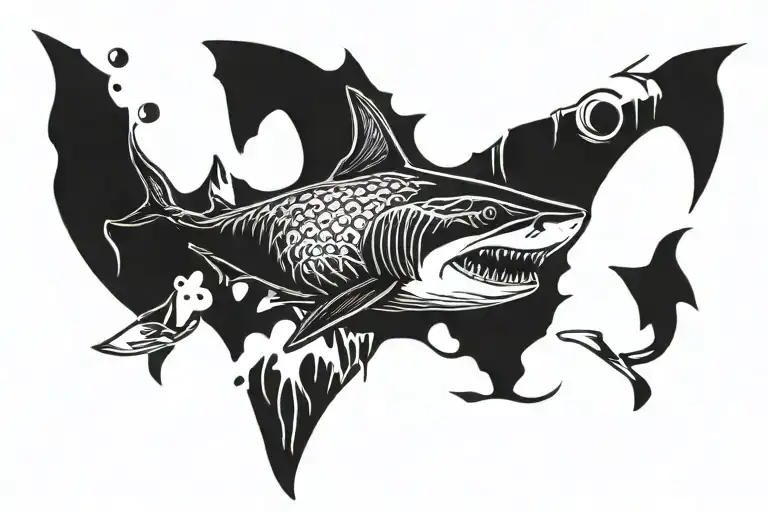 shark cover up tattoo tattoo design idea