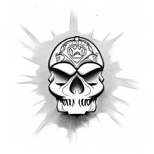 super mario skull game over tattoo design idea