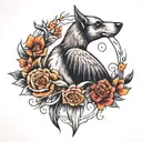 huella de perro con alas  tattoo design idea