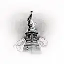 hate drives me too much love will kill you statue of liberty  tattoo design idea