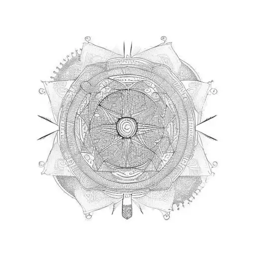 dharma wheel  tattoo design idea