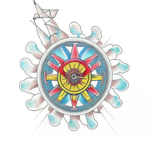 dharma wheel  tattoo design idea