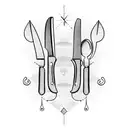 Knife and fork tattoo design idea