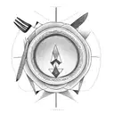 Knife and fork tattoo design idea