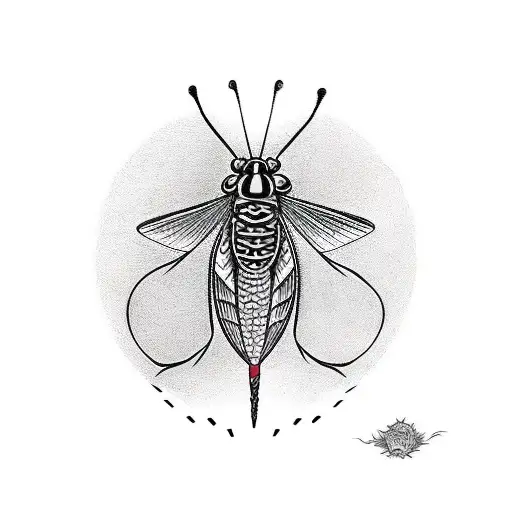 grasshopper on wheat shaft art nouveau  tattoo design idea