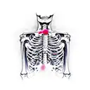 skeleton with exploding chest tattoo design idea