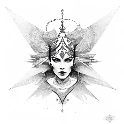 high priestess symbol tattoo design idea