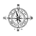 clock compass tattoo design idea