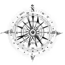 clock compass tattoo design idea