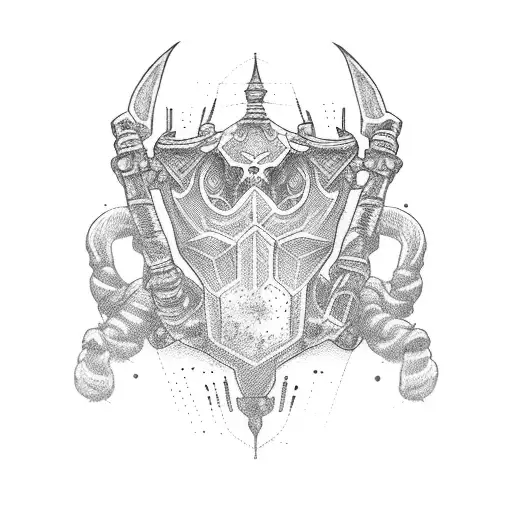 shoulder armour tattoo design idea