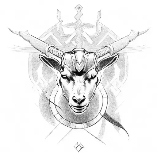 Thor, carriage, goats, lightning tattoo design idea