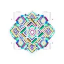 A mandala design made up of Tetris cubes tattoo design idea