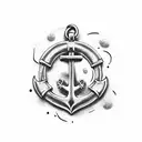 anchor with dog tags  tattoo design idea