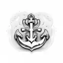 anchor with dog tags  tattoo design idea