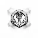 anchor with dog tags  tattoo design idea