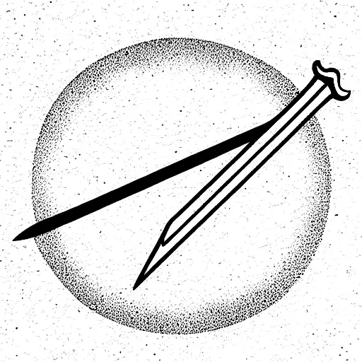 ballpoint pen morphing into a sword tattoo design idea