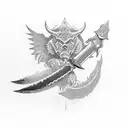 ballpoint pen morphing into a sword tattoo design idea