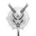 ballpoint pen morphing into a sword tattoo design idea