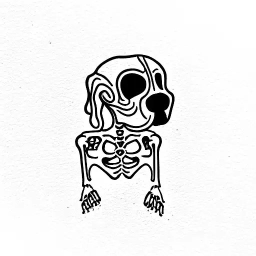 dog skeleton  tattoo design idea