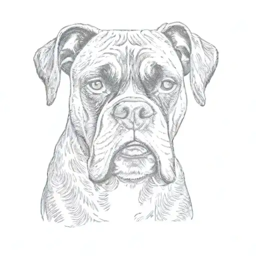 boxer dog tattoo design idea