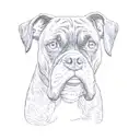 boxer dog tattoo design idea