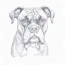 boxer dog tattoo design idea