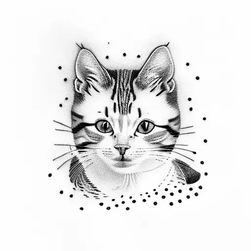 nursing cats tattoo design idea