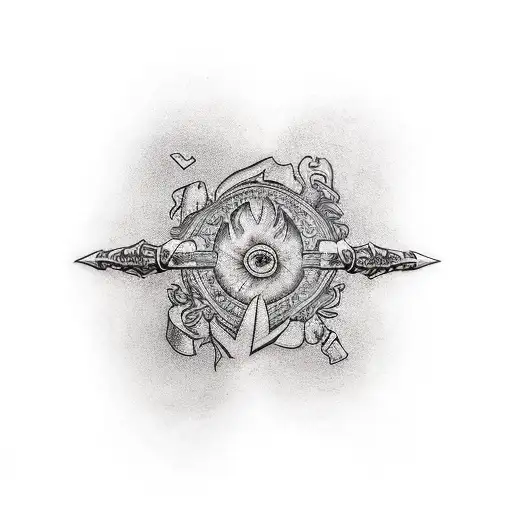 bonfire heart tattoo design idea