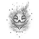 bonfire heart tattoo design idea
