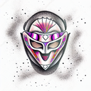 mask tattoo design idea