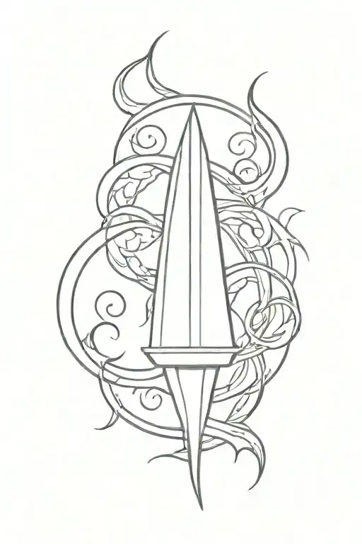 Hecate's battle torch with triple moon tattoo design idea