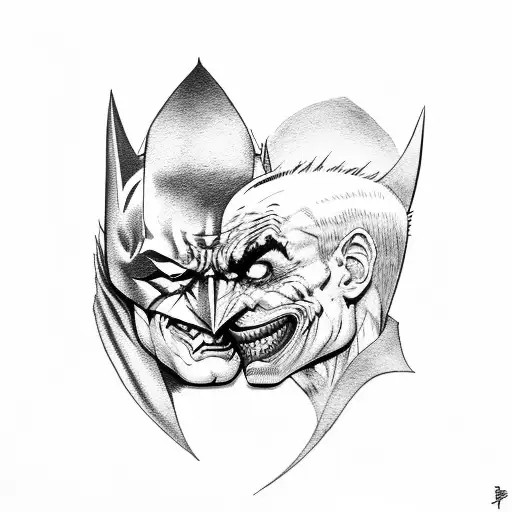 batman and joker tattoo design idea