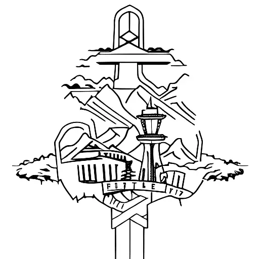 Seattle, fitness, mountains, strength  tattoo design idea