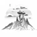 Seattle, mountains tattoo design idea