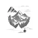 Seattle, mountains tattoo design idea