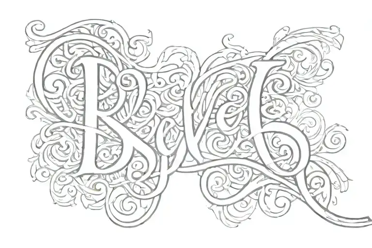 "reyes" lettering in cursive font tattoo design idea