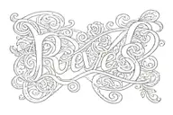 "reyes" lettering in cursive font tattoo design idea