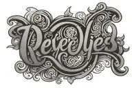 "reyes" lettering in cursive font tattoo design idea