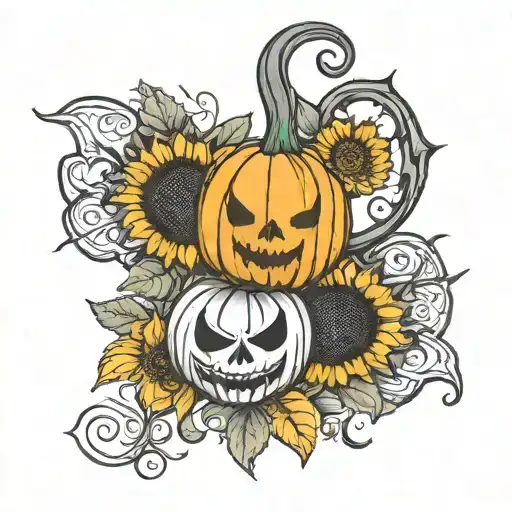cancer survivor pumpkins scorpio sunflowers  tattoo design idea