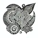 date of death and mapuche tattoo design idea