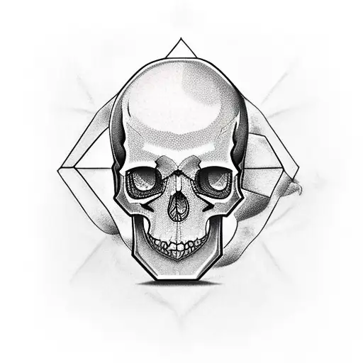 hexagon, roses, skull, red, graveyard  tattoo design idea