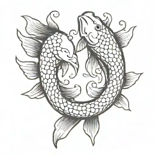 koi fish yin yang symbol tattoo design idea