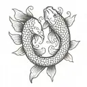 koi fish yin yang symbol tattoo design idea