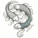 koi fish yin yang symbol tattoo design idea
