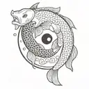koi fish yin yang symbol tattoo design idea