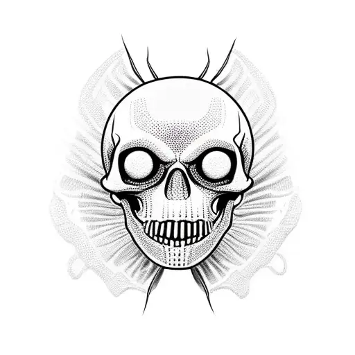 spider skull tattoo design idea