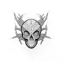 spider skull tattoo design idea