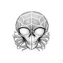 spider skull tattoo design idea