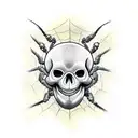 spider skull tattoo design idea