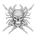 spider skull tattoo design idea